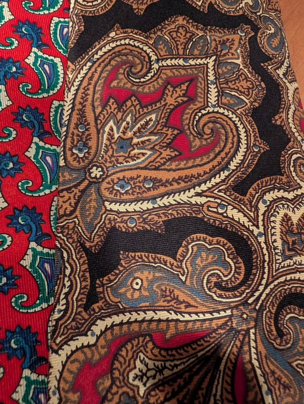 Vintage Paisley Silk Tie Bundle- Red, Burgundy & Black Options
